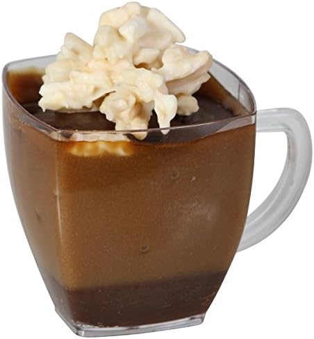 Mashers Clear Plastic Disposable Mini Starter Dessert Mugs - Pack of 12