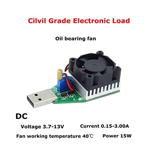 15W USB Load Resistor DC 3.7-13V Adjustable Constant Current Electronic Load Discharger Battery Capacity Test Meter With Fan