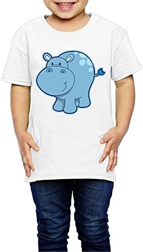 Animal Hippo Children's T-Shirt Soft 100% Cotton Round Collar High Absorbent Short Sleeve Children Clothes 2T-6T