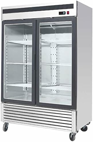 double door reach in refrigerator