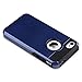 ULAK iPhone 4 Case, iPhone 4S Case,4S Case, Dual Layer Hybrid Slim Hard Case with Hard PC Cover and Soft Inner TPU for iPhone 4S 4(Navy Blue+Black)