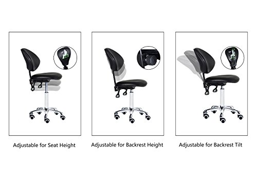 Grace & Grace Professional Office and Operator Series Height Adjustable with Ergonomic Tilting Backrest for Drafting,Computer,Workshop,Classroom, Lab, Counter (Black)