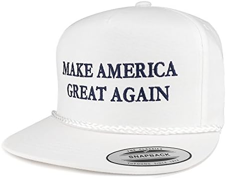Make America Great Again Hat with Donald Trump Embroidered Cap (One Size, White)