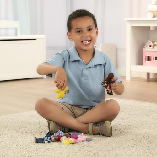Melissa & Doug 7-Piece Poseable Wooden Doll Family for Dollhouse (2-4 inches Each)