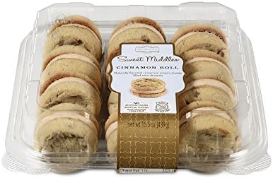 Our Specialty Sweet Middles, Peanut and Tree Nut Free, Mini Cream Filled Sandwich Cookies, Cinnamon Roll, 12 Cookies per Pack, Pack of 2