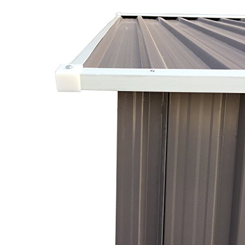 Wonlink 8 by 6-Feet Heavy Duty Outdoor Steel Garden Storage Utility Shed Backyard Lawn Building Garage Gray