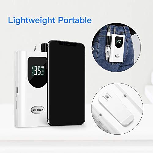 image for 35000RPM Portable Nail Drill Machine,Seesii Professional Rechargeable 