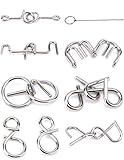 WISDOMTOY Mini Metal Wire Brain Teaser IQ Test Assembly & Disentanglement Puzzle Educational Toy Gift for Kids and Adults, 8-piece set