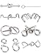 WISDOMTOY Mini Metal Wire Brain Teaser IQ Test Assembly & Disentanglement Puzzle Educational Toy Gift for Kids and Adults, 8-piece set