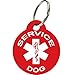 CNATTAGS Service Dog ID Tags - Personalized Front and Back Premium Aluminum (Set of 2) (Regular, Round)