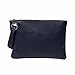 Hunputa Women Leather Handbag Clutch Evening Bag Simple Retro Envelope Package (Black)