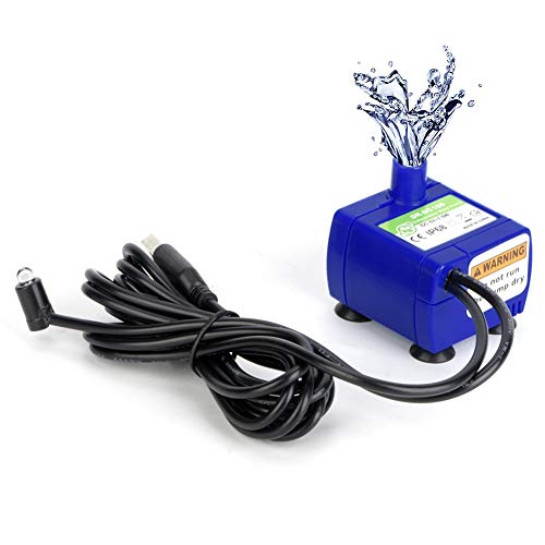 Joyzan Electric Water Feature Pump, Adjustable Pumps for 2.4L USB LED Cat Water Fountain Mini Submersible Pet Aquarium Quiet Pond Statuary Hydroponics Indoor Outdoor Pool Fountains Side Suction Cup
