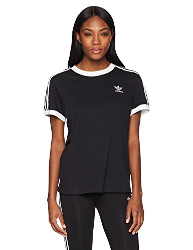 Adidas women s 3 stripes tee, black, s