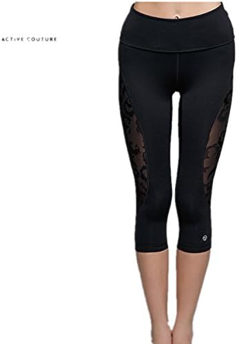 TITIKA Women's Ladies Side Butt Lifting Yoga Fitness GYM Mesh Capri Leggings For Girls (0)