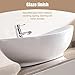 Mecor 23'' x 16'' Oval Egg Shape Vessel Sink Bathroom Vanity Bowl with Pop Up Drain, White Ceramic