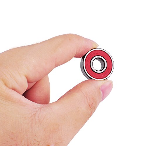 Precision 608 RS Abec 9 Bearings for Scooters,Longboards and Skateboards (A-Red)