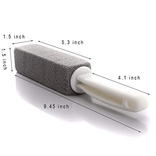 MARYTON Toilet Bowl Pumice Cleaning Stone with Handle - Stains and Hard Water Ring Remover Pack of 2 (Gray) - Thumbnail 2