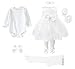 Taffy Baby Girl Christening Baptism Embroidered White Dress Gown 6 Piece Deluxe Set 0-3 Months