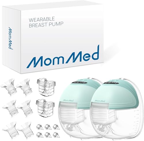 MOMMED Electric Breast Pump, 24mm Electric Breast Pumps with 3 Modes and 12 Powers, Leakproof Design Hands-Free Breast Pumps, Includes 17/19/21mm Flange Inserts
