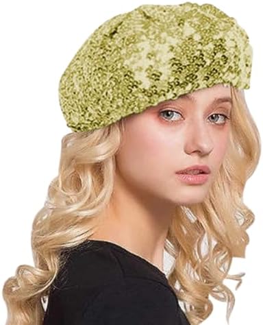 YeeHeen Women Bling Beret Hats Sparkly Sequin Glitter Beanie  display picture 3