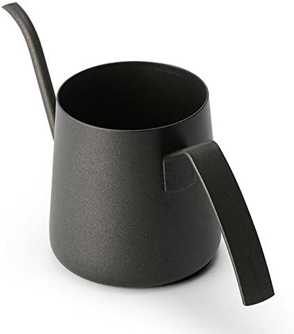 wonderfulwu 350 ml Black Teflon Coating Gooseneck Spout Drip Pot for Coffee, Stainless Steel Drip Coffee Kettle, Matte Black