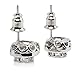 Cat Eye Jewels Halo Cubic Zircona Stone S925 Sterling Silver Stud Earrings with AAA Square CZ Setting HN-E