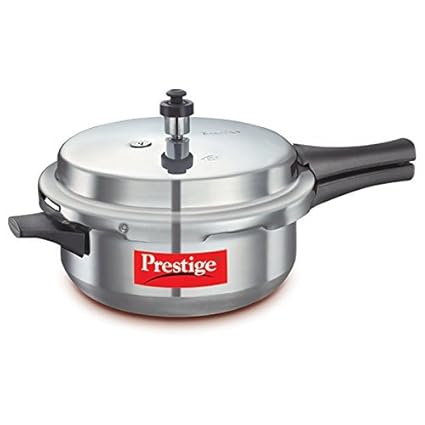 Prestige Popular Plus Induction Base Junior Deep Pan, aluminium pressure cooker, 4.1 litres,Silver