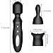 XUANAI Automatic Heating Wand Massager with 12 Powerful Speeds & Astonishing Vibration Modes, Rechargeable Handheld Body Massager for External Elvet-Smooth Sensation 100% Waterproof (Black)