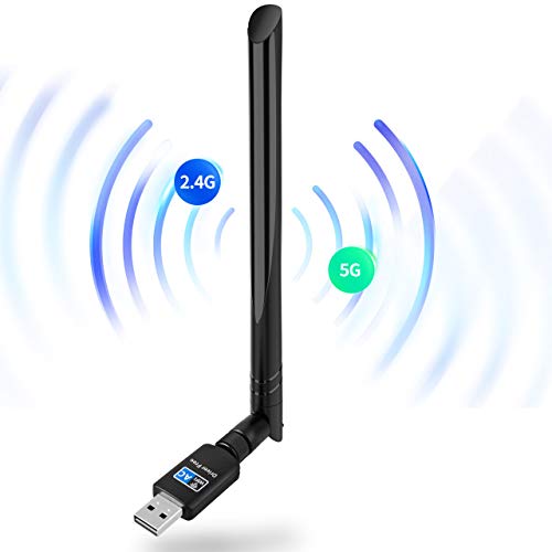 WiFi Adapter AC 600Mbps Wireless USB Adapter Driver Free 5.8GHz/2.4GHz Dual Band 600Mbps USB Adapter 2dBi External Antennas Supports Windows XP,Win Vista,Win 7,Win 8.1, Win 10,Mac OS X 10.6-10.13.3 - Thumbnail 7