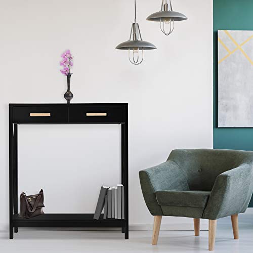 Prosumer's Choice Black Entryway Console, Narrow Sofa Table w/ Single Drawer Storage - Thumbnail 5