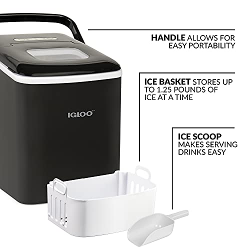 Igloo Premium SelfCleaning Countertop Ice Maker Machine, Handled