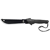 Gerber Gator Machete with Saw and Plain Edge Blade, Sheath, 18.75"/11.25" | Dual-edge blade with saw back, Gator Grip handle, protective sheath, camping, hunting, bushcraft, brush clearing, gardening