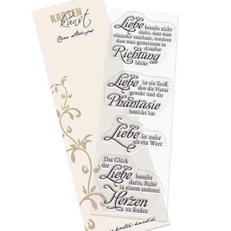 Clear Stamp Set Stempel Gummi Karten Kunst Hochzeit Weise Worte Liebe