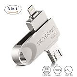 iPhone Flash Drive 32GB, iPhone USB Flash Drive, EKYOUNG Encrypted USB Memory Stick USB 3.0 Flash Drive for iPhone, iPad, iPod, Mac, Android and PC