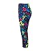 Shensee Women High Waist Fitness Yoga Sport Pants Printed Stretch Leggings (S, Dark Blue)