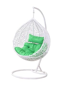 Virasat Furniture & Furnishing Outdoor/Indoor/Balcony/Garden/Patio/Hanging Swing Chair With Cushion & Hook/Color-White
