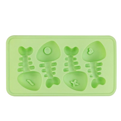 Botrong Safe Novelty Ice Cube Tray Mould - Fish Bone (Green)