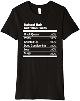 Womens Natural Hair Nutrition Facts T-Shirt Large Black