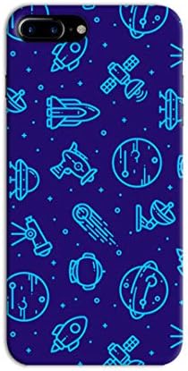 Fundook® Designer Printed Back Cover/Hard Case for Apple iPhone 8 Plus (Spaceships Design/Animated) - J489