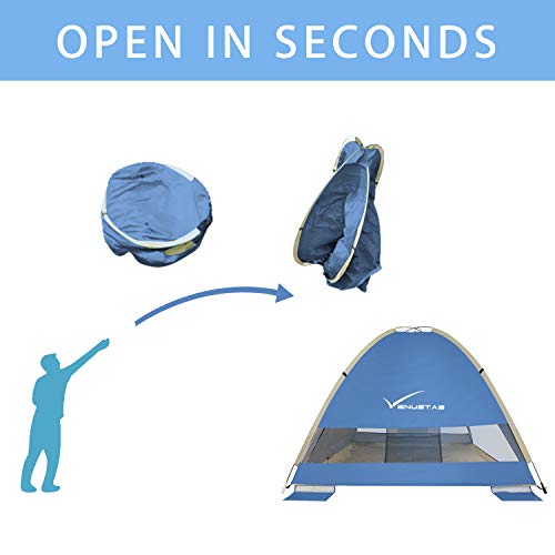 KEUMER Venustas Large Pop Up Beach Tent Automatic Sun Shelter Cabana