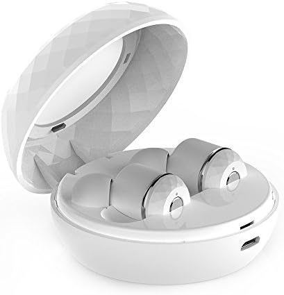 ALWUP Noise Cancelling Wireless Earbuds with Mic, Smallest In Ear Wireless Headphones, Mini Twins Bluetooth Earphones, Nano Coating Sweatproof Stereo Headsets Buds with 1000mAh Portable Charger