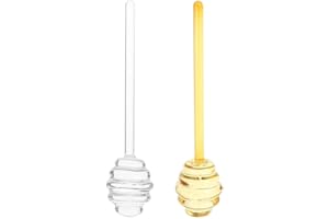 Kichvoe 2PCS Honey Dipper Glass Honey Stick Honey Spoon Dipper Stick Honey Jam Syrup Stirring Honey Server Spoon