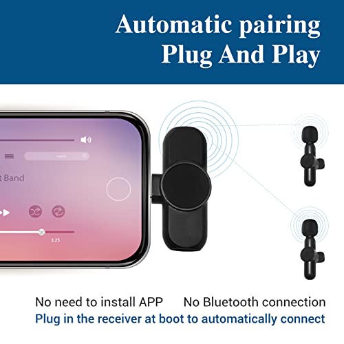 Wireless Lavalier Microphone Video Recording Lapel Mic for iPhone/ipad