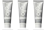 Hello Oral Care Extra Whitening Fluoride Toothpaste Pure Mint, 0.85 Oz Travel Size (Pack of 3)