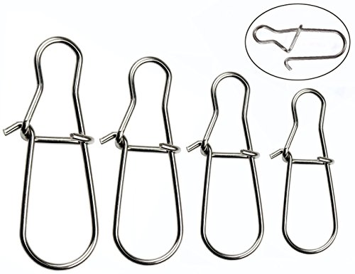 Fishing Swivel Snap Fishing Gear Tackle Accessories Fishing Lure Hook Connector Stainless Steel Duo-lock Snaps (#3 (pack of 100)) - Thumbnail 3