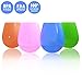 Kuke Set of 4 Unbreakable Silicone Wine Glasses , Food Grade Flexible Stemless Drinking Cups ,12 Ounce