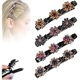 Sparkling Crystal Stone Braided Hair Clips, 2026 New Rhinestone Hair Clips Hair Braid Clips, Girls/Women Hair Accessories for Styling Sectioning (1#)