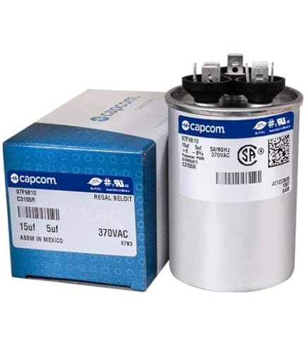 97F9810 - 15 + 5 uf MFD 370 Volt VAC - GE Round Dual Run