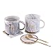 Jumway Mr and Mrs Coffee Mugs - Wedding Gifts for Bride and Groom Gifts for Bridal Shower Engagement Gifts and Married Couples Gifts - Ceramic Marble Cups 12Oz