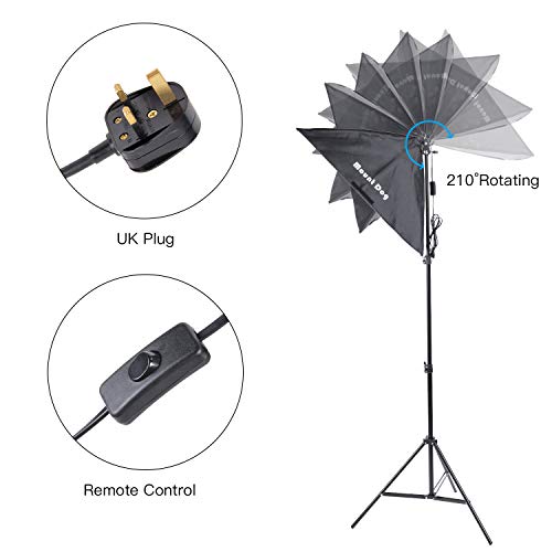 MOUNTDOG Softbox Lighting Photo Studio Kit 2x Soft box 3x135W